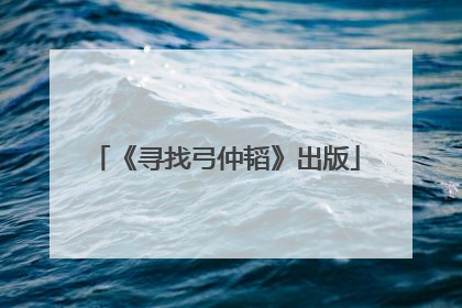 《寻找弓仲韬》出版