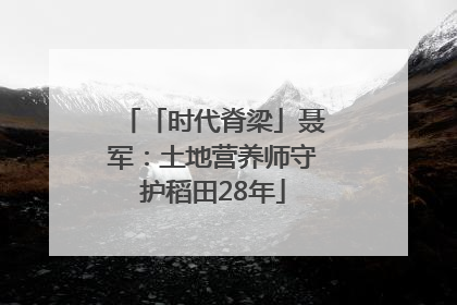 「时代脊梁」聂军：土地营养师守护稻田28年