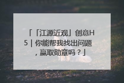 「江源近观」创意H5｜你能帮我找出问题，赢取勋章吗？