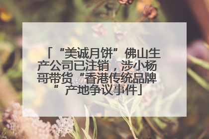 “美诚月饼”佛山生产公司已注销，涉小杨哥带货“香港传统品牌”产地争议事件