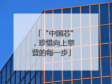 “中国芯”，珍惜向上攀登的每一步
