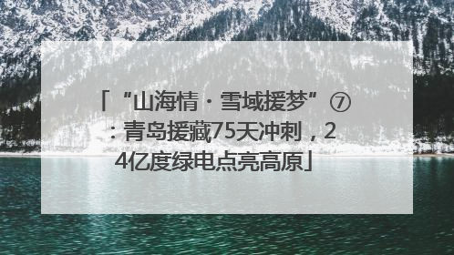 “山海情・雪域援梦”⑦：青岛援藏75天冲刺，24亿度绿电点亮高原