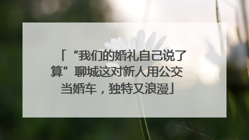 “我们的婚礼自己说了算”聊城这对新人用公交当婚车，独特又浪漫