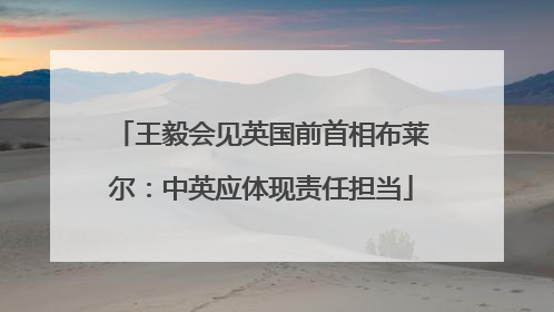 王毅会见英国前首相布莱尔：中英应体现责任担当
