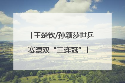 王楚钦/孙颖莎世乒赛混双“三连冠”
