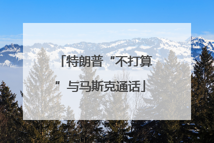 特朗普“不打算”与马斯克通话
