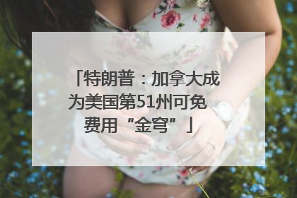 特朗普：加拿大成为美国第51州可免费用“金穹”