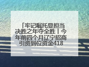 牢记嘱托显担当 决胜之年夺全胜丨今年前四个月辽宁招商引资到位资金4186.8亿元，同比增长17.4%