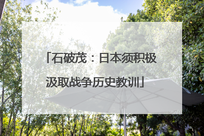 石破茂：日本须积极汲取战争历史教训