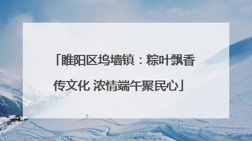 睢阳区坞墙镇：粽叶飘香传文化 浓情端午聚民心