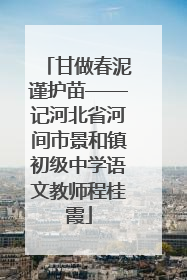 甘做春泥谨护苗——记河北省河间市景和镇初级中学语文教师程桂霞