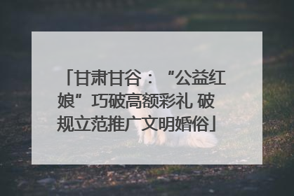 甘肃甘谷：“公益红娘”巧破高额彩礼 破规立范推广文明婚俗