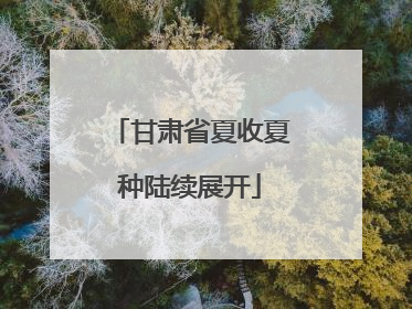 甘肃省夏收夏种陆续展开