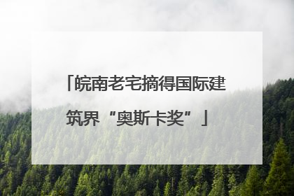 皖南老宅摘得国际建筑界“奥斯卡奖”