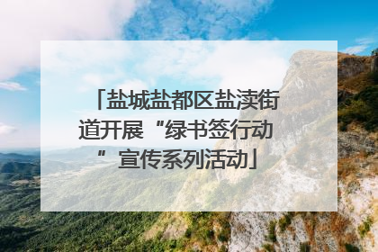 盐城盐都区盐渎街道开展“绿书签行动”宣传系列活动