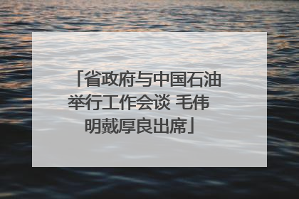 省政府与中国石油举行工作会谈 毛伟明戴厚良出席