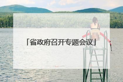 省政府召开专题会议