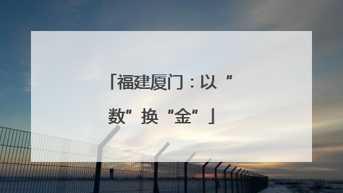 福建厦门：以“数”换“金”