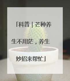 科普｜芒种养生不用茫，养生妙招来帮忙