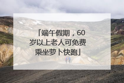 端午假期，60岁以上老人可免费乘坐萝卜快跑