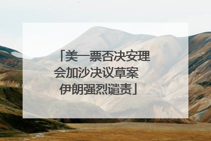 美一票否决安理会加沙决议草案 伊朗强烈谴责