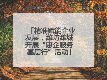 精准赋能企业发展，潍坊潍城开展“惠企服务基层行”活动