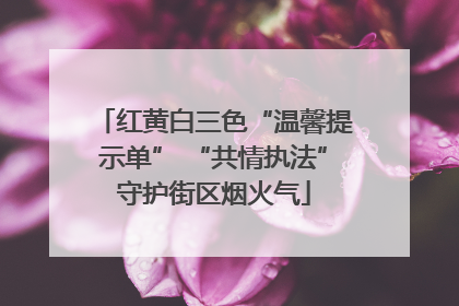 红黄白三色“温馨提示单” “共情执法”守护街区烟火气