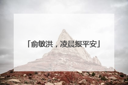 俞敏洪，凌晨报平安