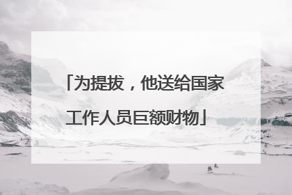 为提拔，他送给国家工作人员巨额财物