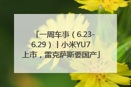 一周车事（6.23-6.29）丨小米YU7上市，雷克萨斯要国产