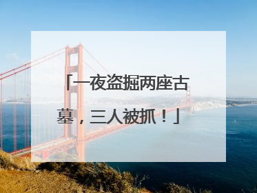 一夜盗掘两座古墓，三人被抓！