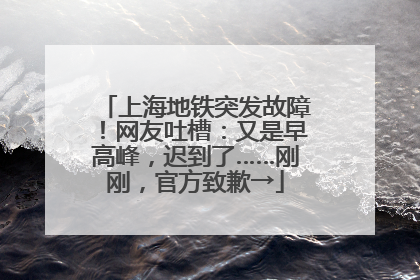 上海地铁突发故障！网友吐槽：又是早高峰，迟到了……刚刚，官方致歉→