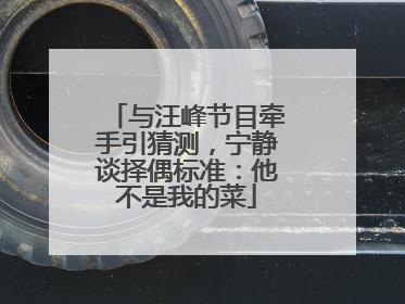 与汪峰节目牵手引猜测，宁静谈择偶标准：他不是我的菜