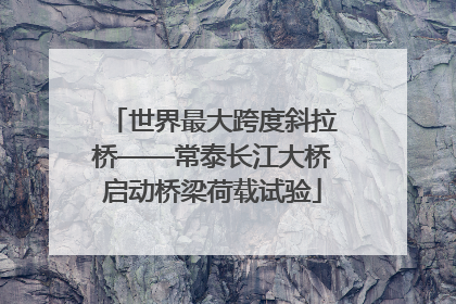 世界最大跨度斜拉桥——常泰长江大桥启动桥梁荷载试验