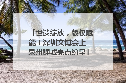世遗绽放，版权赋能！深圳文博会上 泉州鲤城亮点纷呈