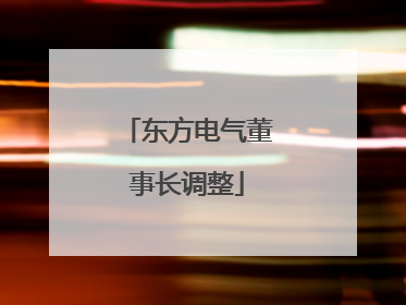 东方电气董事长调整