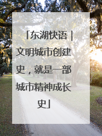 东湖快语｜文明城市创建史，就是一部城市精神成长史