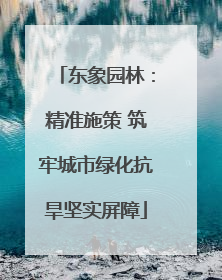 东象园林：精准施策 筑牢城市绿化抗旱坚实屏障