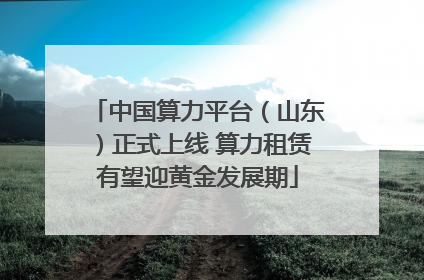 中国算力平台（山东）正式上线 算力租赁有望迎黄金发展期