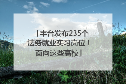丰台发布235个法务就业实习岗位！面向这些高校