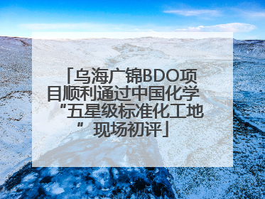 乌海广锦BDO项目顺利通过中国化学“五星级标准化工地”现场初评