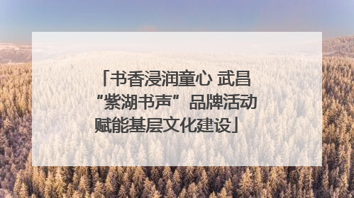 书香浸润童心 武昌“紫湖书声”品牌活动赋能基层文化建设