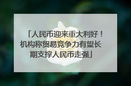 人民币迎来重大利好！机构称贸易竞争力有望长期支撑人民币走强