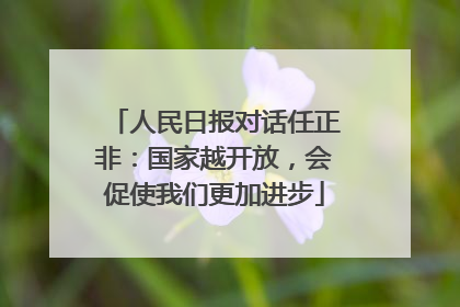 人民日报对话任正非：国家越开放，会促使我们更加进步