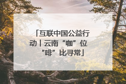 互联中国公益行动丨云南“咖”位“啡”比寻常