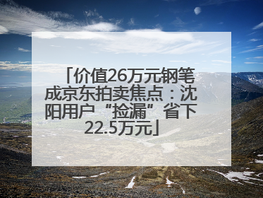 价值26万元钢笔成京东拍卖焦点：沈阳用户“捡漏”省下22.5万元