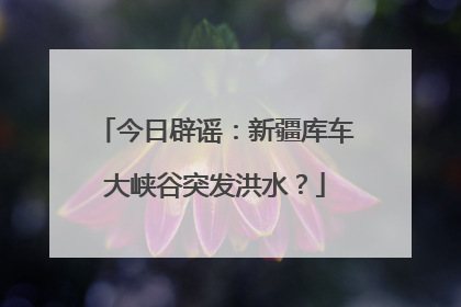 今日辟谣：新疆库车大峡谷突发洪水？