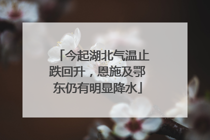 今起湖北气温止跌回升，恩施及鄂东仍有明显降水