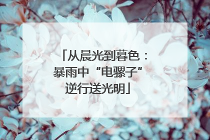 从晨光到暮色：暴雨中“电骡子”逆行送光明