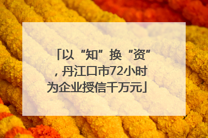 以“知”换“资”，丹江口市72小时为企业授信千万元